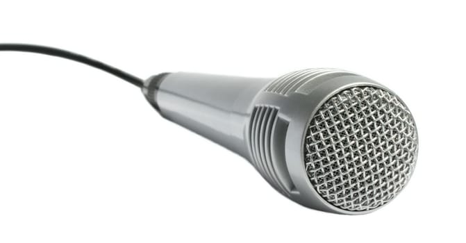 Microphone on a white background.