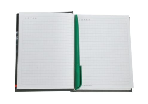 Notebook on a white background.
