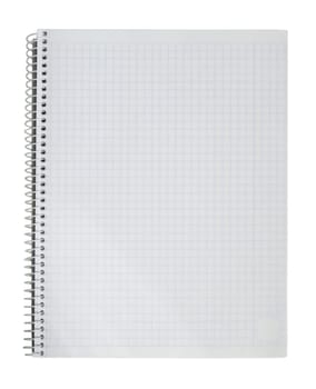 Notebook on a white background.