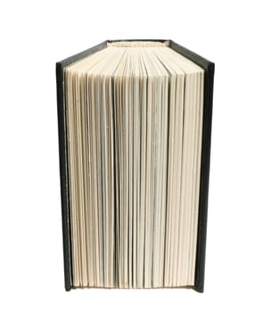 The open book on a white background.