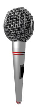 A close up of a 3D rendered microphone.