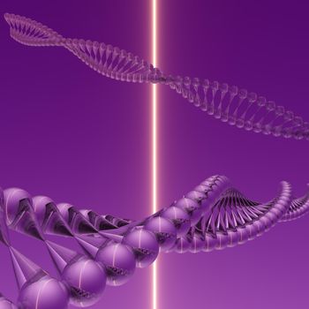 An abstract computer rendered image of DNA.