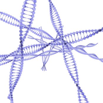 An abstract computer rendered image of DNA.