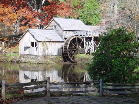 On old Appellation mill on the Blue Ridge Parkway in the fall.