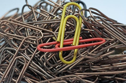 a lot of coloured paper clips