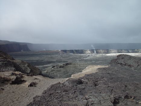 Looking into the mouth of a volcano.