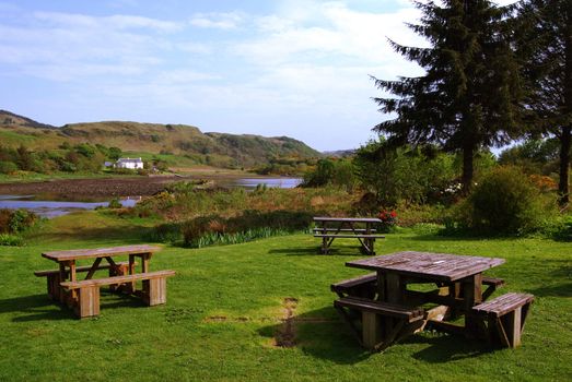 picnic area on the Isle of Seil, Scotland