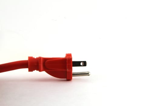 A extrension cord plug isolated on white.