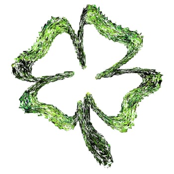 An illustration of a four leaf shamrock.