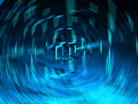 Abstract blue image with spinning motion blur