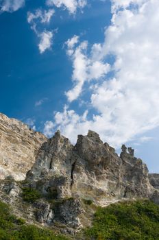 sandstone cliffs at the sea coast, Crimea