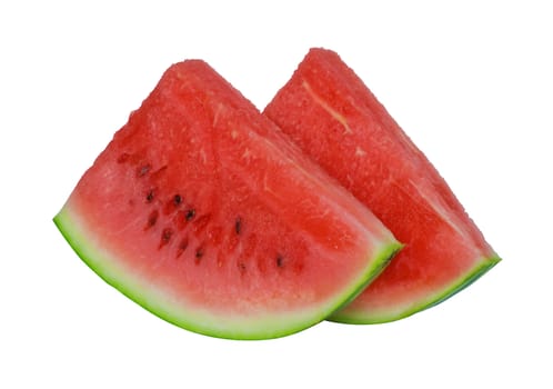 slices of watermelon isolated on white background