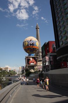 Globe and Eiffel Tower of Paris Hotel and Casino on the Strip 