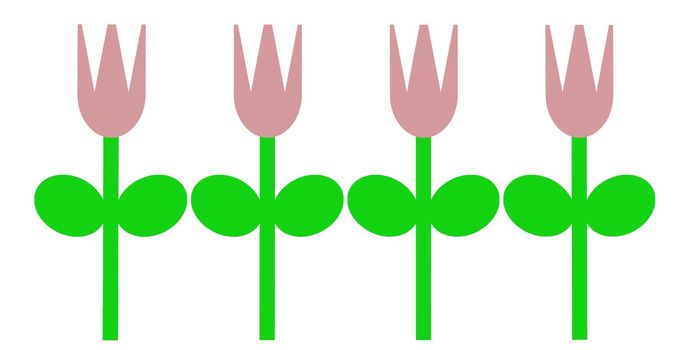 An simple illustration of pink tulips in the spring.