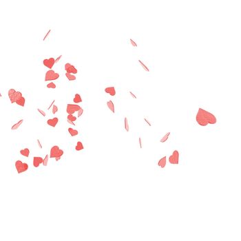 An illustration of a St. Valentines confetti failing from the sky.