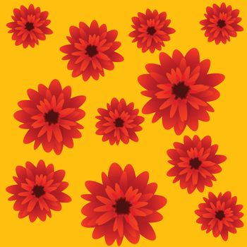 Red flowers card, background design