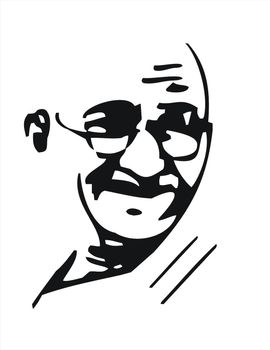 mahatma gandhi image black and white in che guevarra style