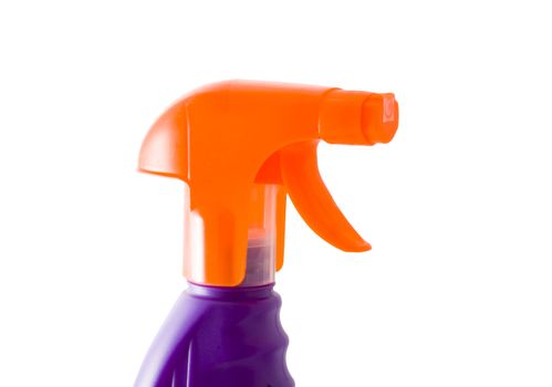 an orange plastic sprayer isolated on the white background