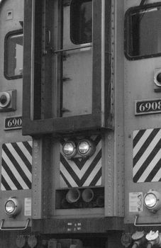 Black and White Grainy Old Looking Picture of a Train