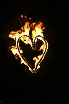 Photo Of A Heart On Fire Concept
