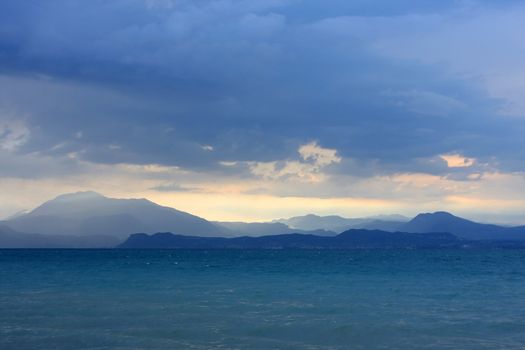 Dramatic landscape photo, fantastic blue tonality 