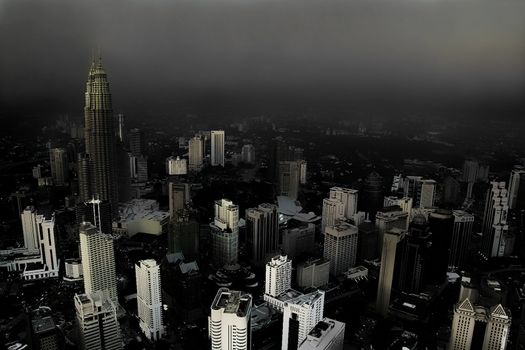  Cityscape of downtown Kuala Lumpur at night