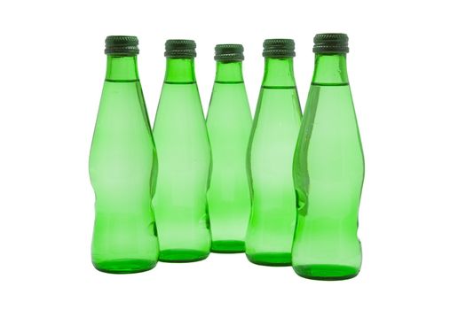 Bottles of water isolated on the white