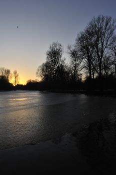 sunset scene from oostpark amsterdam