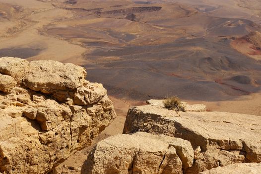 Desert crater created in the past Makhtesh Ramon Israel