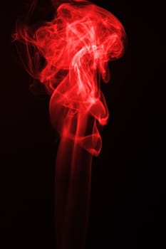 red flame smoke on black background
