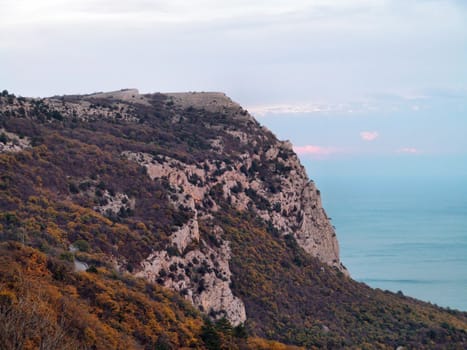 Autumn evening in the Crimean mountains