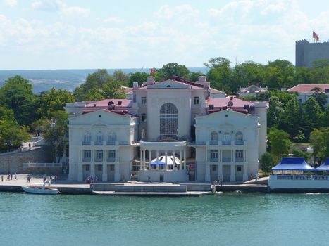 Building of restaurant on quay of Sevastopol