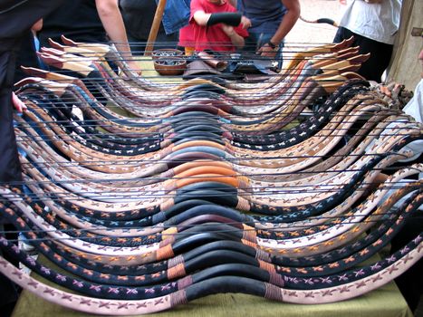 Traditional hand-made bows in Medieval style