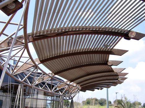 Modern design pergola arbor made of metal and wood