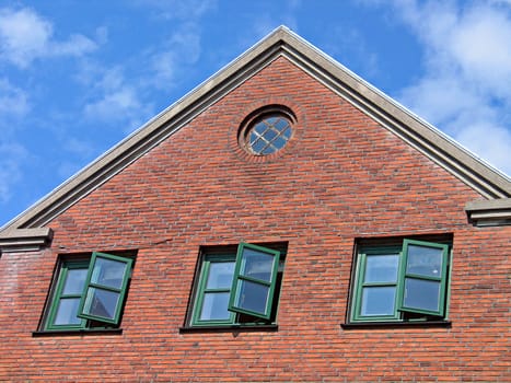 Open windows of opportunities - bricks house with open windows