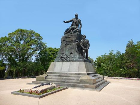 Monument to war of 1854 in Sevastopol. A monument to admiral Kornilov and the sailor