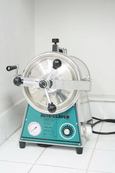 autoclave equipment inside the laboratory room
