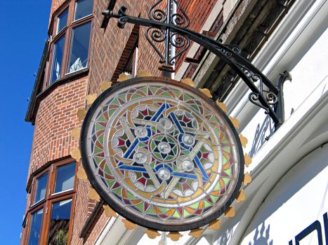 Star of David stained glass - symbol of Judaism