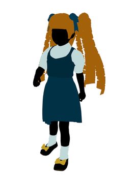Goldielocks illustration silhouette on a white background