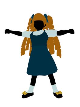 Goldielocks illustration silhouette on a white background