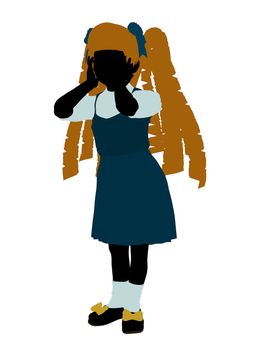 Goldielocks illustration silhouette on a white background