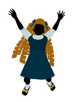 Goldielocks illustration silhouette on a white background
