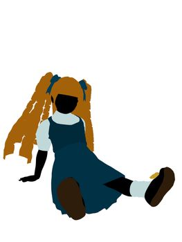Goldielocks illustration silhouette on a white background