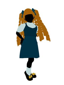 Goldielocks illustration silhouette on a white background