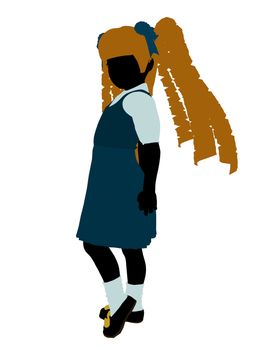 Goldielocks illustration silhouette on a white background