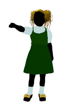 Goldielocks illustration silhouette on a white background