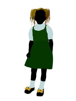 Goldielocks illustration silhouette on a white background