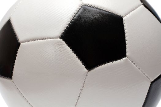 fragment of football soccer ball close-up