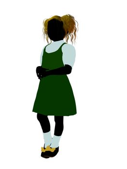 Goldielocks illustration silhouette on a white background