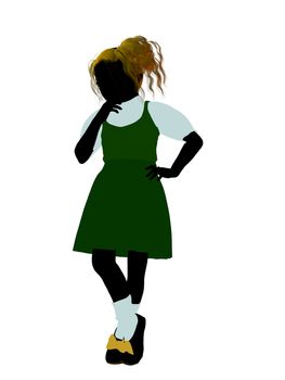 Goldielocks illustration silhouette on a white background